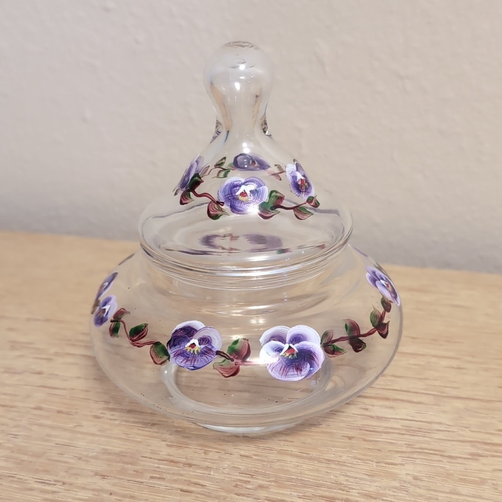 Hand Painted Apothecary Covered Dish - Picture 1 of 6